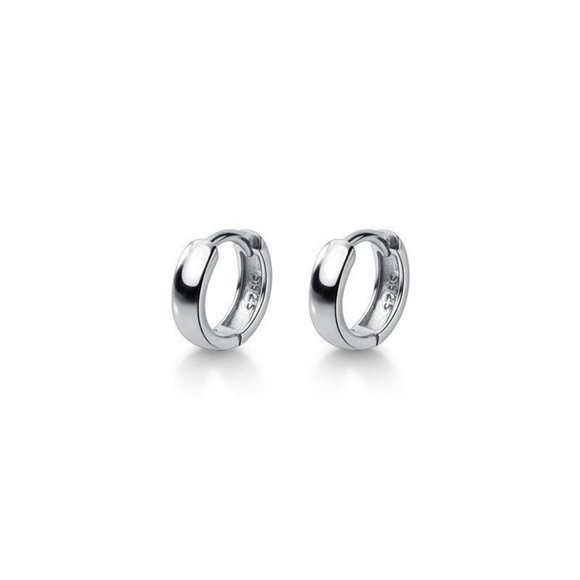 Solid Silver tiny huggie earrings- SH005 12mm - Picture 6 of 11
